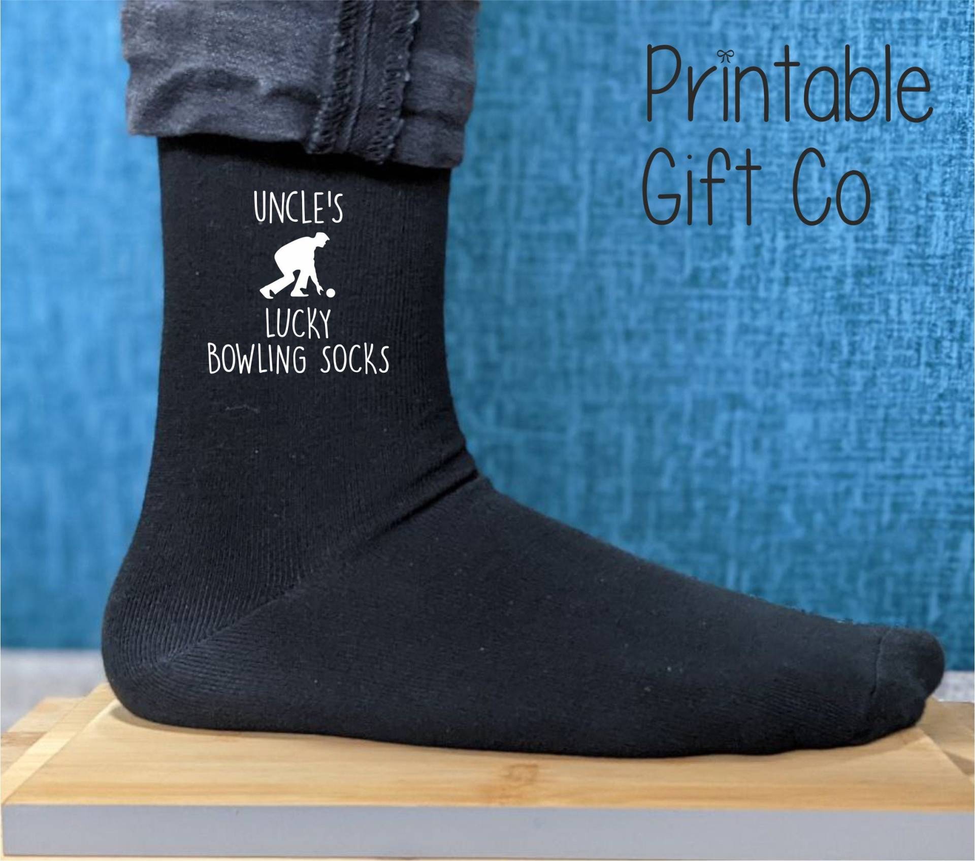 Onkel Glück Bowling Socken - Gedruckt Und Personalisierte Männer Geschenk Große Geburtstagsgeschenk Weihnachtsgeschenk Vatertagsgeschenk Für von PrintableGiftCo