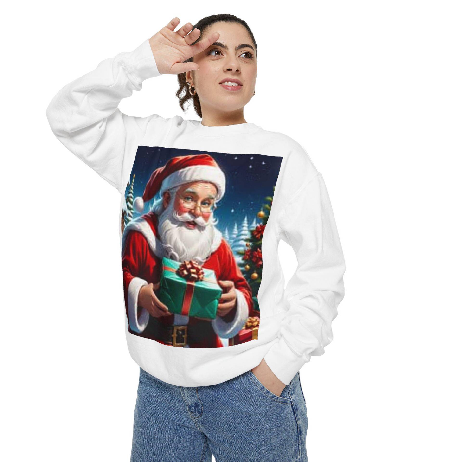 Santa Christmas Sweatshirt, Cozy Pullover With Fun Holiday Design, Perfect For Seasonal Wear, Great Gift Lovers von Printableso