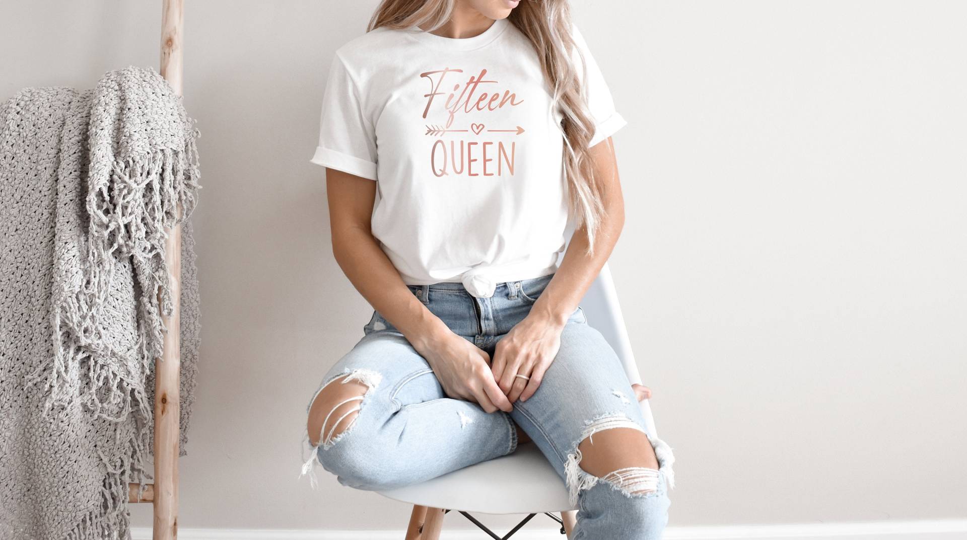 Fünfzehn Königin Baumwolle Unisex T Shirt T-Shirt Outfit Kleidung Design 15. Benutzerdefinierte Druck Lustige Freund Fünfzehnten Baby Teen von PrintedAndPrettyCo