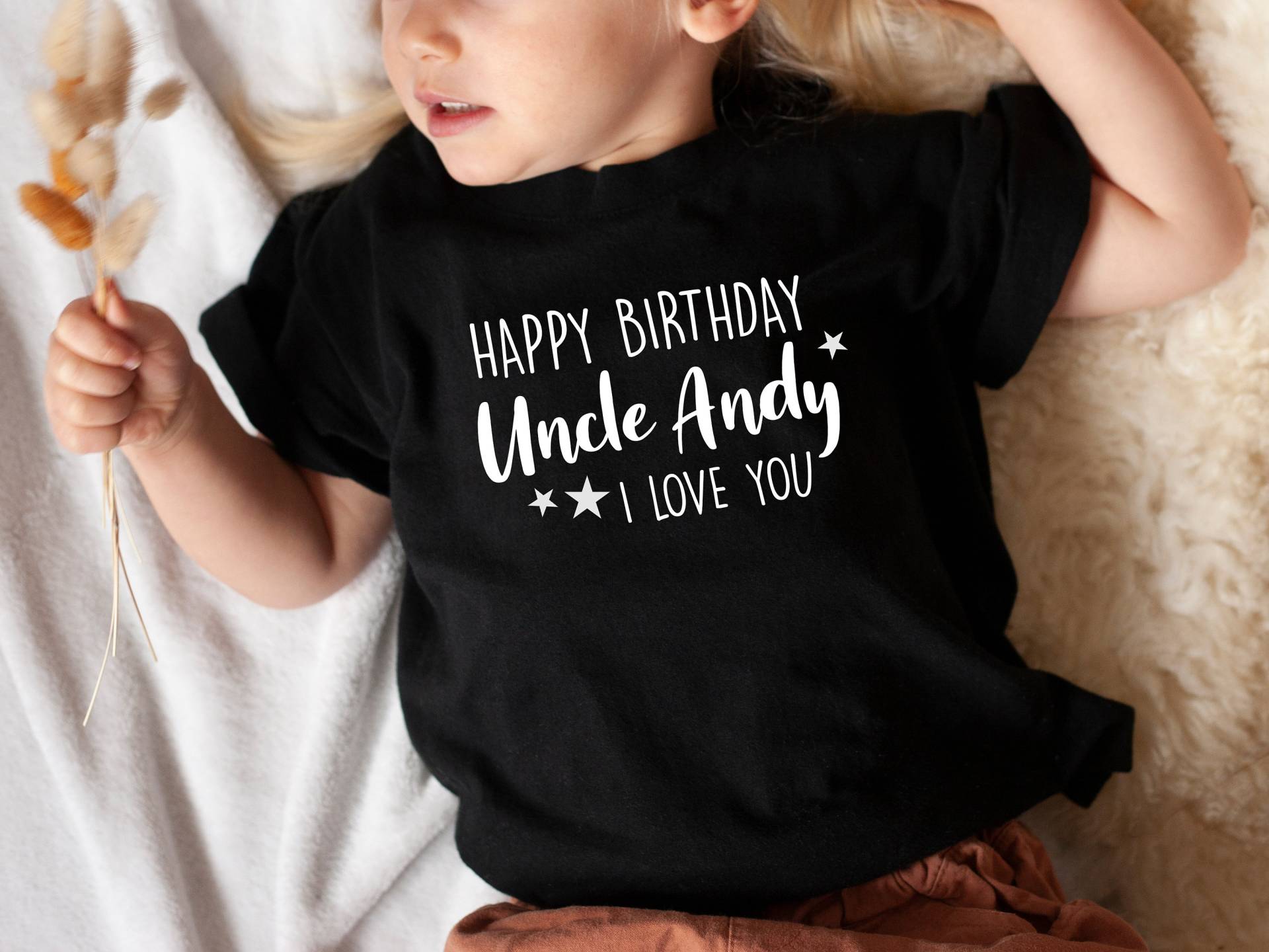 Kinder T Shirt Alles Gute Zum Geburtstag Onkel Ich Liebe Dich Kleinkind Baumwolle Unisex T-Shirt Outfit Kleidung Design Custom Print von PrintedAndPrettyCo