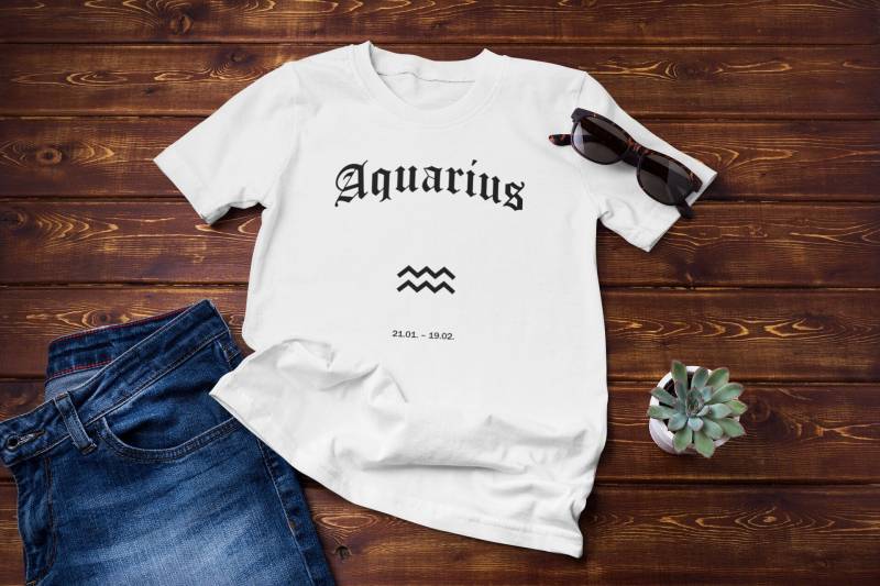 Wasserman/Aquarius - Organic Relaxed Shirt Sternzeichen von PrintedShirtDE