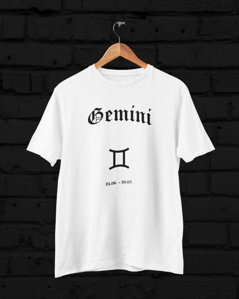 Zwilling/Gemini - Organic Relaxed Shirt Sternzeichen von PrintedShirtDE
