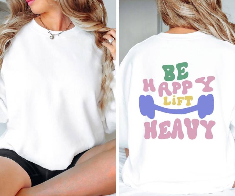 Colourful Gym Sweater Oversize Sweatshirt Fürs Fitnessstudio, Sports Graphic Shirt, Workout Bekleidung, Girlfriend Gift For Her Mum von PrintedSuccess