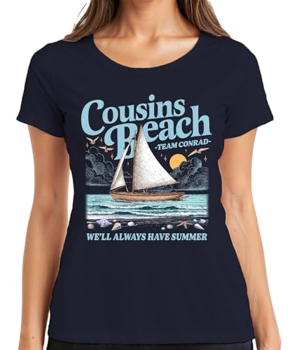 Cousins Beach We'll Always Have Summer I Got Pretty Damen T-Shirt, Navy, XL von Printera