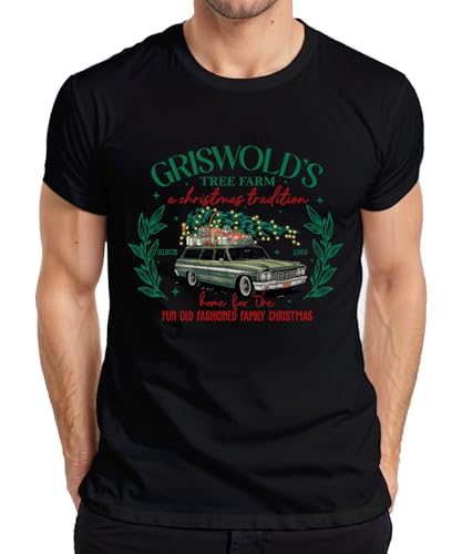 Griswold's Tree Farm Christmas Tradition - Weihnachten Xmas Herren T-Shirt, Schwarz, L von Printera