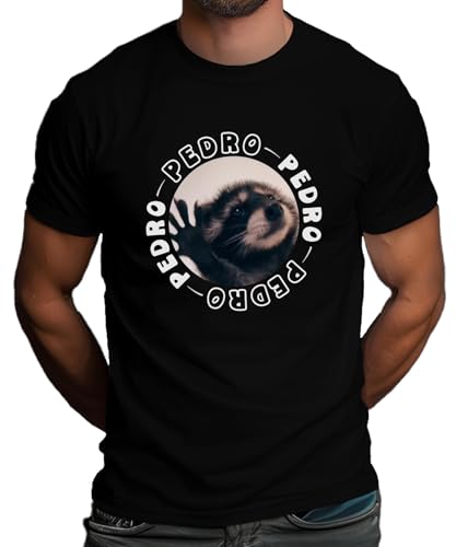 Waschbär Pedro Meme Racoon Dance Lustig Raccoon Herren T-Shirt, Schwarz, 3XL von Printera