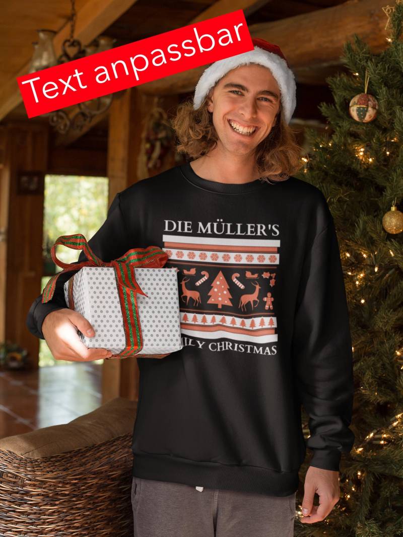 Personalisierbarer Ugly Christmas Sweater Pullover Weihnachten Family Mit Name Personalisierte Geschenke von Printlicht