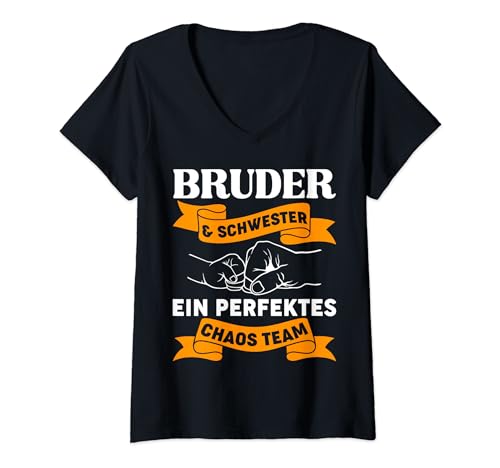Damen Bester Bruder, Beste Schwester Geschenkidee, Geschwister T-Shirt mit V-Ausschnitt Damen Bester Bruder, Beste Schwester Geschenkidee, Geschwister T-Shirt mit V-Ausschnitt von Printmanufaktur Family