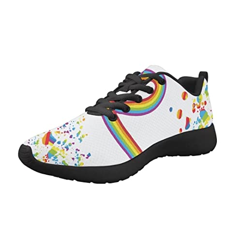 Herren Neuheit Mode Schuhe Straßenlaufschuhe Athletic Sneakers Low Top Schuhe mit weicher Sohle, Regenbogen Liebe, 12 von Printpub