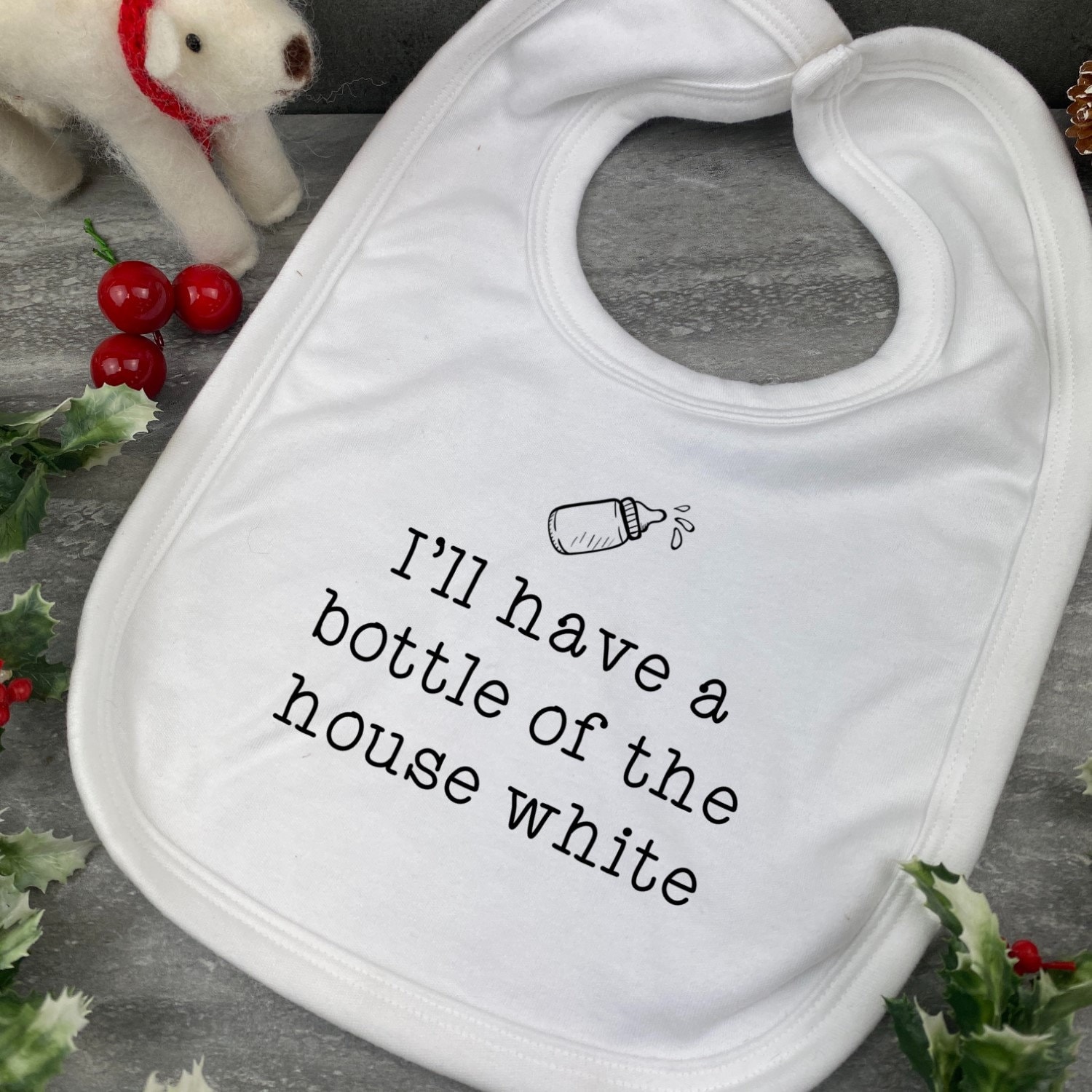 Haus Weiß - Lustiges Baby Lätzchen, Lustiges Geschenk, Weiß, Scherz Nur Weil, Geschenk Für Sie/Ihn von Printsnickety