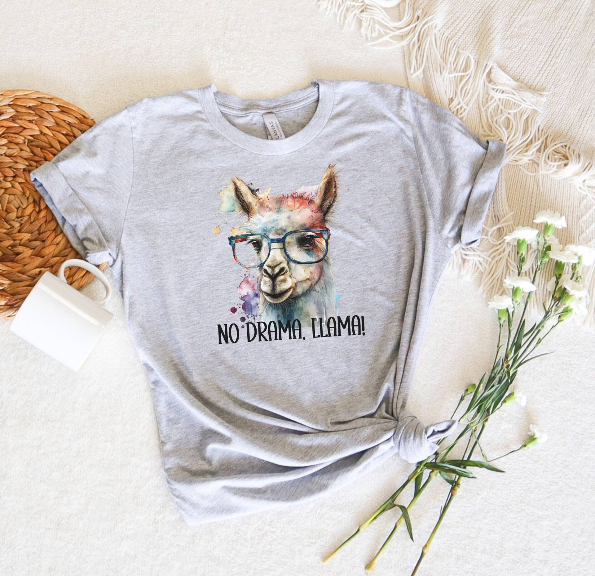 Lama Shirt, Shirt Mit Lama, No Drama, Llama, Für Lamaliebhaber, Geschenkidee Lamafan, Lamashirt von PrintyPolis