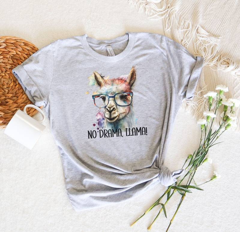 Lama Shirt, Shirt Mit Lama, No Drama, Llama, Für Lamaliebhaber, Geschenkidee Lamafan, Lamashirt von PrintyPolis