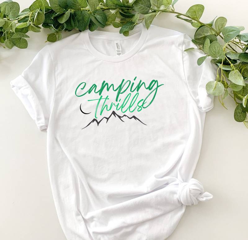 Shirt Für Camper, Camping Thrills, Camping, Campingshirt, Outdoorshirt, Campingliebe, Geschenkidee Campingfan von PrintyPolis