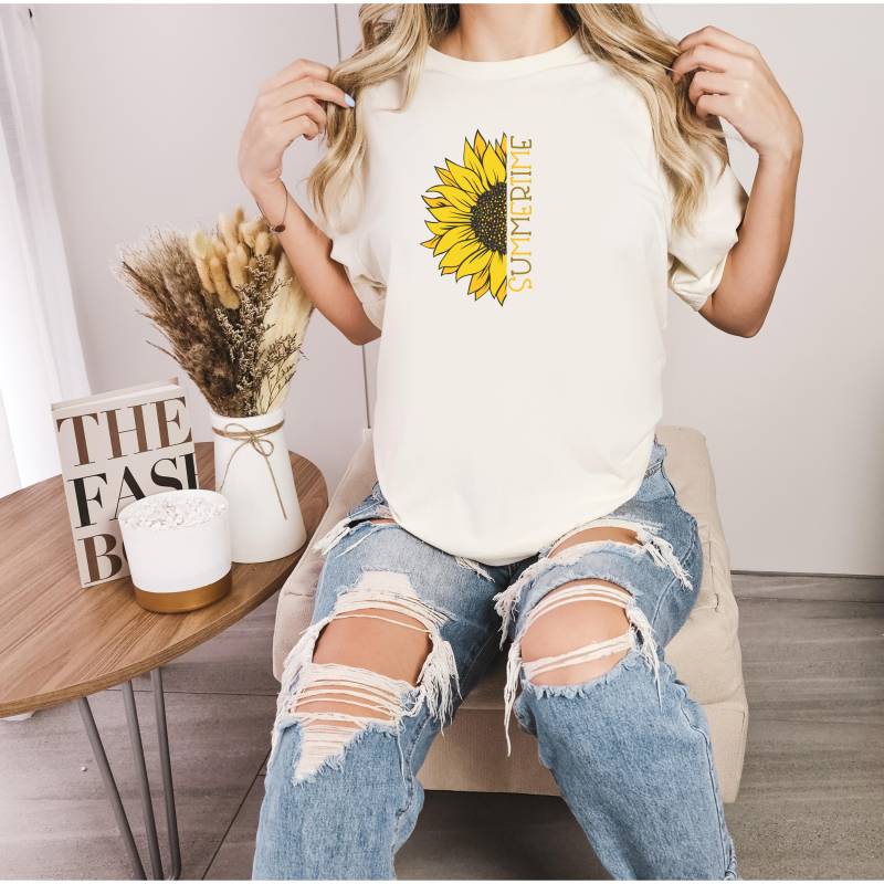 Sonnenblumenshirt, Sonnenblume, Summertime, Summer Shirt, Sommershirt, Sommerliebe, Geschenk Für Sommer, Blumenprint von PrintyPolis