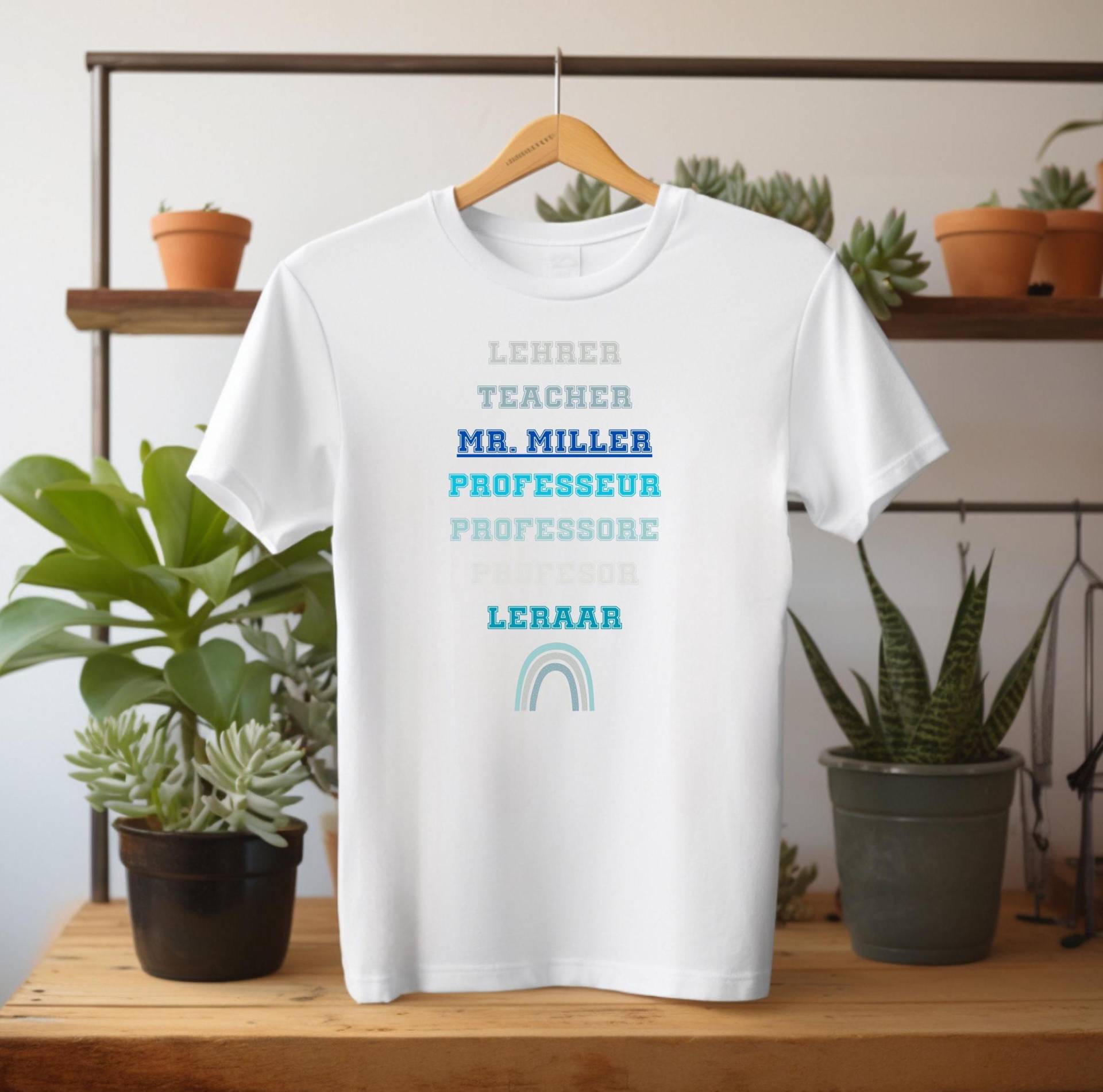 Teacher-Shirt, Male, Personalized, Gift For Teacher, Shirt School, School Shirt, Different Languages von PrintyPolis