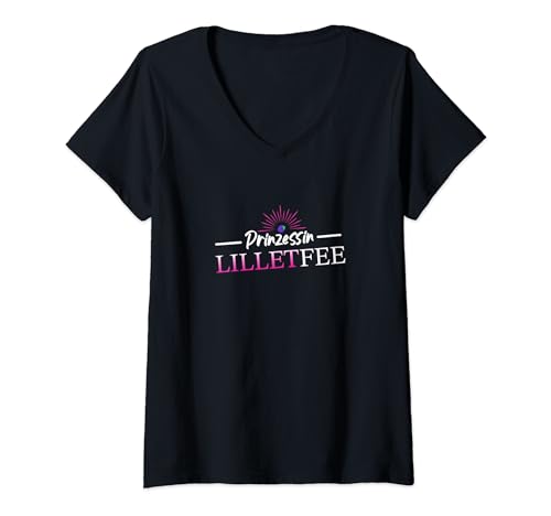 Damen Lilletfee Wildberry Karneval Damen Party Team Kostüm T-Shirt mit V-Ausschnitt Damen Lilletfee Wildberry Karneval Damen Party Team Kostüm T-Shirt mit V-Ausschnitt von Prinzessin Lilletfee Sommer Fasching Karneval