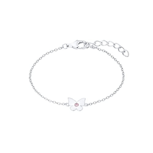 Prinzessin Lillifee Armband 925 Sterling Silber Mädchen Kinder Armschmuck, mit Zirkonia synth., 12+2 cm, Silber, Schmetterling, Kommt in Schmuck Geschenk Box, 2035983 von Prinzessin Lillifee