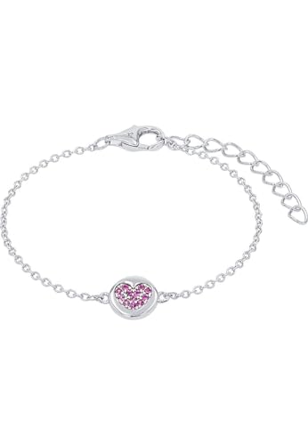 Prinzessin Lillifee Armband 925 Sterling Silber Mädchen Kinder Armschmuck, mit Zirkonia synth, 12+3 cm, Silber, Herz, Kommt in Schmuck Geschenk Box, 2037924 von Prinzessin Lillifee