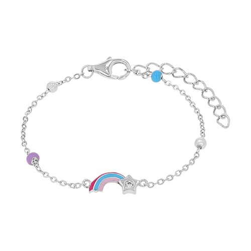 Prinzessin Lillifee Armband 925 Sterling Silber Mädchen Kinder Armschmuck, mit Zirkonia synth., 12+3 cm, Mehrfarbig, Sternschnuppe, Kommt in Schmuck Geschenk Box, 2039760 von Prinzessin Lillifee