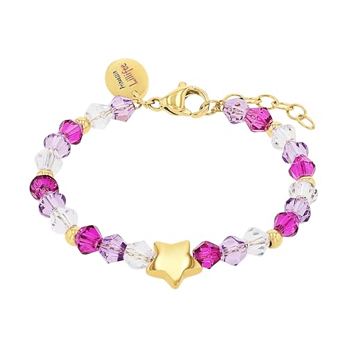 Prinzessin Lillifee Armband Edelstahl Mädchen Kinder Armschmuck, mit Schmuckstein synth., 12+2 cm, Multicolor, Stern, Kommt in Schmuck Geschenk Box, 2035302 von Prinzessin Lillifee