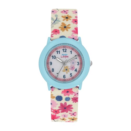 Prinzessin Lillifee Armbanduhr Mädchen Kinder Quarzuhr Analog, mit Textil Armband, Blau, 3 bar Wasserdicht, Kommt in Uhren Geschenk Box, 2039503 von Prinzessin Lillifee