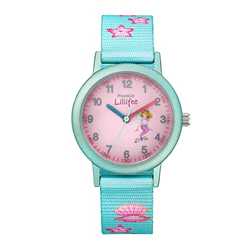 Prinzessin Lillifee Armbanduhr Mädchen Kinder Quarzuhr Analog, mit Textil Armband, 3 bar Wasserdicht, Kommt in Uhren Geschenk Box von Prinzessin Lillifee