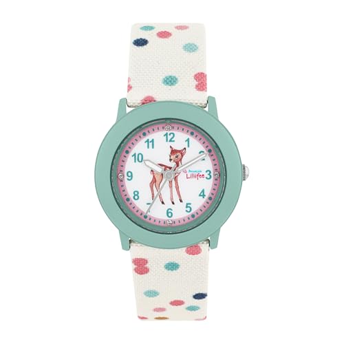Prinzessin Lillifee Armbanduhr Mädchen Kinder Quarzuhr Analog, mit Textil Armband, Weiß, 3 bar Wasserdicht, Kommt in Uhren Geschenk Box, 2038626 von Prinzessin Lillifee