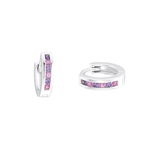 Prinzessin Lillifee Creolen 925 Sterling Silber Mädchen Kinder Ohrschmuck, mit Zirkonia synth., 1,2 cm, Silber, Kommt in Schmuck Geschenk Box, 2036439 von Prinzessin Lillifee