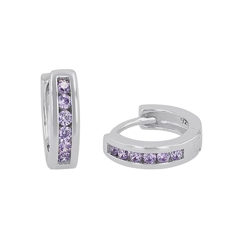 Prinzessin Lillifee Creolen 925 Sterling Silber Mädchen Kinder Ohrschmuck, mit Zirkonia synth., 1,2 cm, Silber, Kommt in Schmuck Geschenk Box, 2036437 von Prinzessin Lillifee