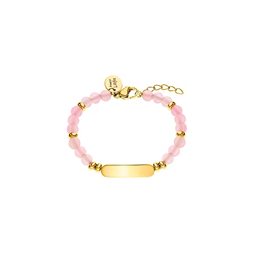 Prinzessin Lillifee Ident-Armband für Mädchen Rosa vergoldet, Kommt in Schmuck Geschenk Box, 2033366 von Prinzessin Lillifee