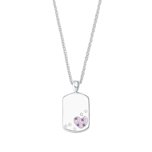 Prinzessin Lillifee Kette mit Anhänger 925 Sterling Silber Mädchen Kinder Halsschmuck, mit Zirkonia synth., 35+3 cm, Lila, Herz, Kommt in Schmuck Geschenk Box, 2027206 von Prinzessin Lillifee