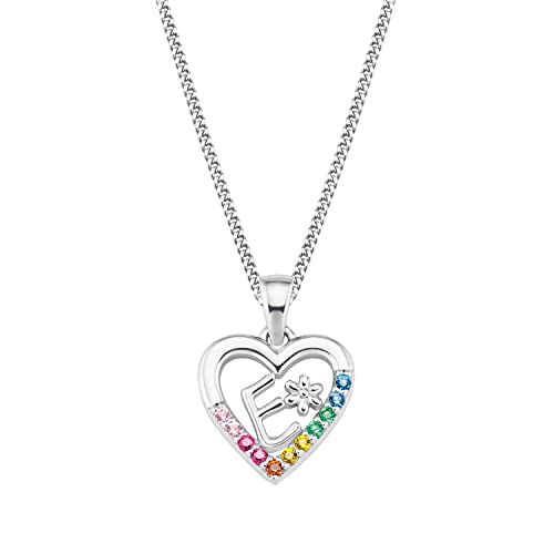 Prinzessin Lillifee Kette mit Anhänger 925 Sterling Silber Mädchen Kinder Halsschmuck, mit Zirkonia synth., 35+3 cm, Multicolor, E, Kommt in Schmuck Geschenk Box, 2027880 von Prinzessin Lillifee