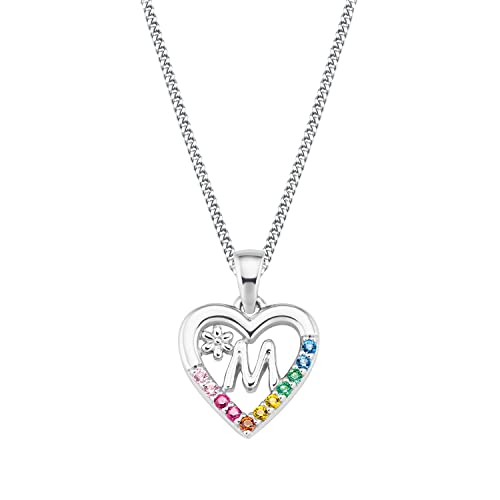 Prinzessin Lillifee Kette mit Anhänger 925 Sterling Silber Mädchen Kinder Halsschmuck, mit Zirkonia synth., 35+3 cm, Multicolor, M, Kommt in Schmuck Geschenk Box, 2027886 von Prinzessin Lillifee