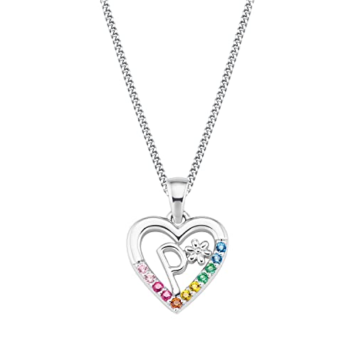 Prinzessin Lillifee Kette mit Anhänger 925 Sterling Silber Mädchen Kinder Halsschmuck, mit Zirkonia synth., 35+3 cm, Multicolor, P, Kommt in Schmuck Geschenk Box, 2027890 von Prinzessin Lillifee