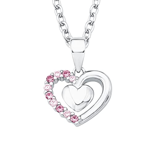 Prinzessin Lillifee Kette mit Anhänger 925 Sterling Silber Mädchen Kinder Halsschmuck, mit Zirkonia synth., 35+3 cm, Silber, Herz, Kommt in Schmuck Geschenk Box, 2017951 von Prinzessin Lillifee