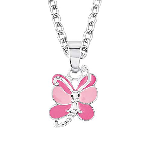 Prinzessin Lillifee Kinder-Kette Mädchen 35+3 cm längenverstellbar mit Anhänger Schmetterling emailliert 925 Sterling Silber rhodiniert Emaille von Prinzessin Lillifee