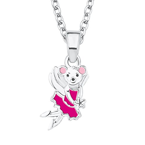 Prinzessin Lillifee Kinder-Kette Mädchen 35+3 cm mit Anhänger Maus emailliert 925 Sterling Silber rhodiniert Emaille von Prinzessin Lillifee