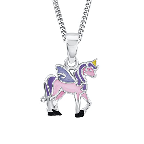 Prinzessin Lillifee Kette mit Anhänger 925 Sterling Silber Mädchen Kinder Halsschmuck, 35+3 cm, Lila, Einhorn, Kommt in Schmuck Geschenk Box, 2013154 von Prinzessin Lillifee