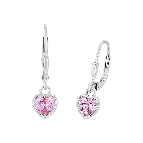 Prinzessin Lillifee Ohrhänger 925 Sterling Silber Mädchen Kinder Ohrschmuck, mit Zirkonia synth., 2,1 cm, Rosa, Herz, Kommt in Schmuck Geschenk Box, 9081905 von Prinzessin Lillifee