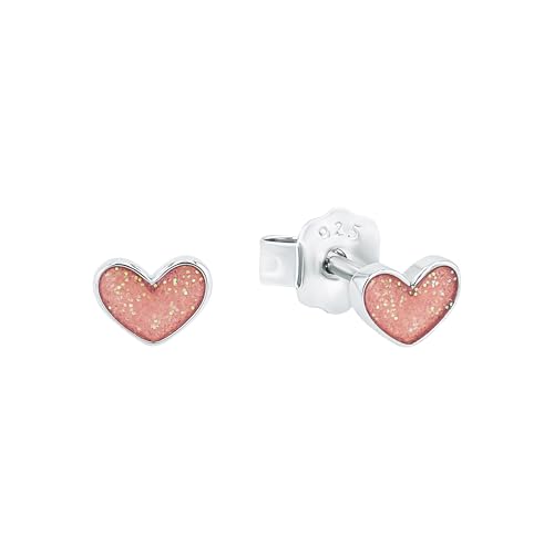 Prinzessin Lillifee Ohrstecker 925 Sterling Silber Mädchen Kinder Ohrschmuck, 0,4 cm, Rosa, Herz, Kommt in Schmuck Geschenk Box, 9048885 von Prinzessin Lillifee