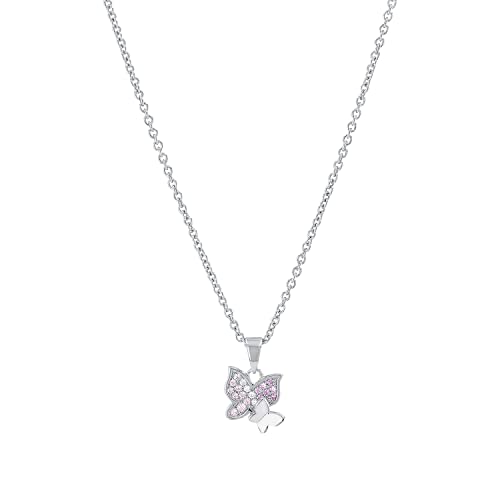 Prinzessin Lillifee Kette mit Anhänger 925 Sterling Silber Mädchen Kinder Halsschmuck, mit Zirkonia synth., 35+3 cm, Lila, Schmetterling, Kommt in Schmuck Geschenk Box, 2021103 von Prinzessin Lillifee