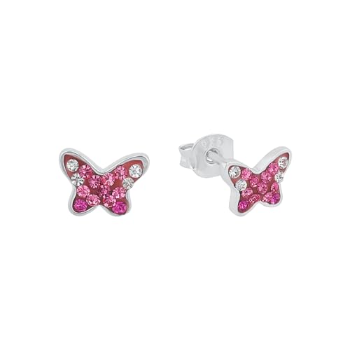 Prinzessin Lillifee Mädchen Kinder Ohrringe Schmetterling Ohrstecker Silber, Kommt in Schmuck Geschenk Box, 2034006 von Prinzessin Lillifee