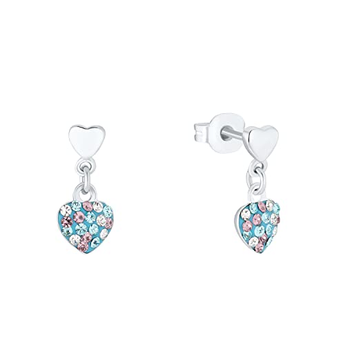 Prinzessin Lillifee Ohrhänger 925 Sterling Silber Mädchen Kinder Ohrschmuck, mit Preciosa, 1,2 cm, Silber, Herz, Kommt in Schmuck Geschenk Box, 2036429 von Prinzessin Lillifee