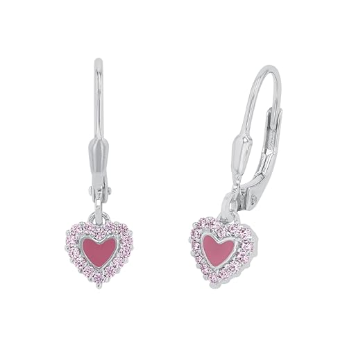 Prinzessin Lillifee Ohrhänger 925 Sterling Silber Mädchen Kinder Ohrschmuck, mit Zirkonia synth., 2,1 cm, Silber, Herz, Kommt in Schmuck Geschenk Box, 2036257 von Prinzessin Lillifee