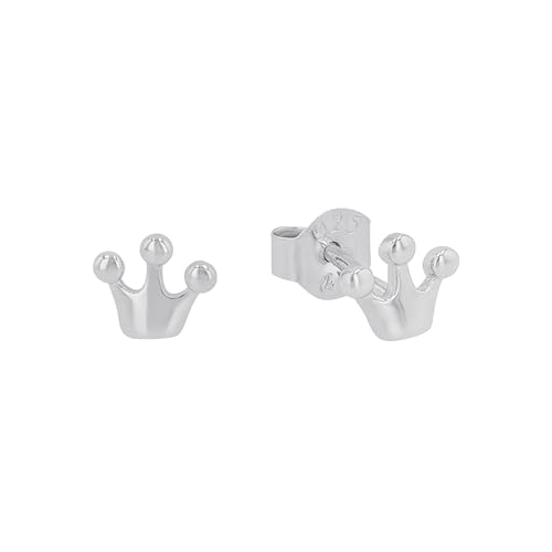 Prinzessin Lillifee Ohrstecker 925 Sterling Silber Mädchen Kinder Ohrschmuck, 0,5 cm, Silber, Krone, Kommt in Schmuck Geschenk Box, 2037931 von Prinzessin Lillifee