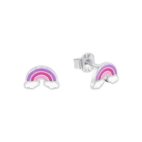 Prinzessin Lillifee Ohrstecker 925 Sterling Silber Mädchen Kinder Ohrschmuck, 0,6 cm, Silber, Regenbogen, Kommt in Schmuck Geschenk Box, 2037895 von Prinzessin Lillifee