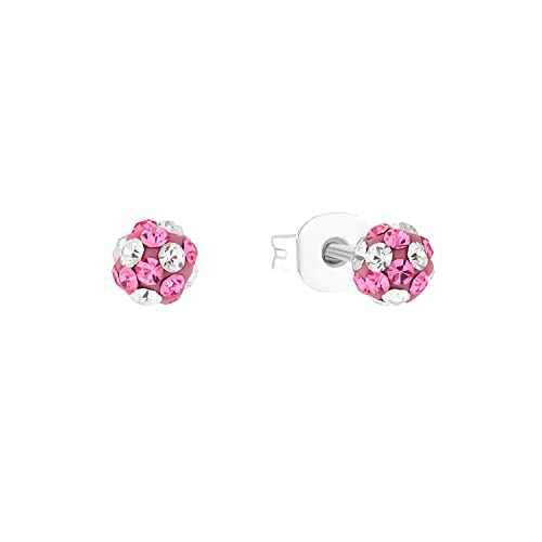 Prinzessin Lillifee Ohrstecker 925 Sterling Silber Mädchen Kinder Ohrschmuck, mit Preciosa, 0,4 cm, Silber, Kommt in Schmuck Geschenk Box, 2036422 von Prinzessin Lillifee