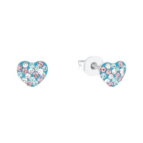 Prinzessin Lillifee Ohrstecker 925 Sterling Silber Mädchen Kinder Ohrschmuck, mit Preciosa, 0,6 cm, Silber, Herz, Kommt in Schmuck Geschenk Box, 2036427 von Prinzessin Lillifee