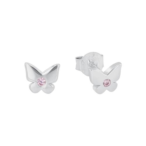 Prinzessin Lillifee Ohrstecker 925 Sterling Silber Mädchen Kinder Ohrschmuck, mit Zirkonia synth., 0,5 cm, Silber, Schmetterling, Kommt in Schmuck Geschenk Box, 2035984 von Prinzessin Lillifee