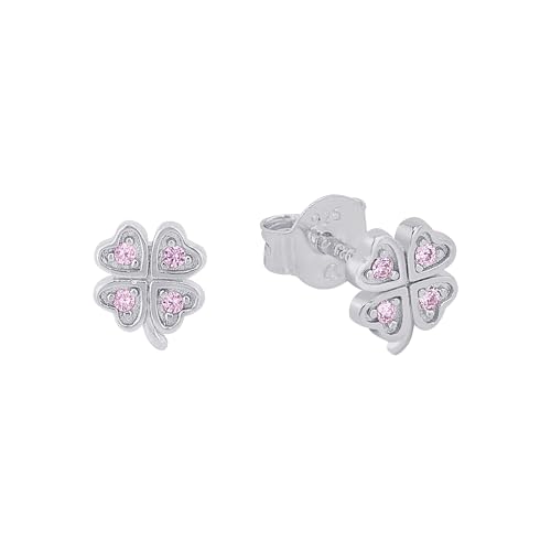 Prinzessin Lillifee Ohrstecker 925 Sterling Silber Mädchen Kinder Ohrschmuck, mit Zirkonia synth, 0,6 cm, Silber, Kleeblatt, Kommt in Schmuck Geschenk Box, 2037942 von Prinzessin Lillifee